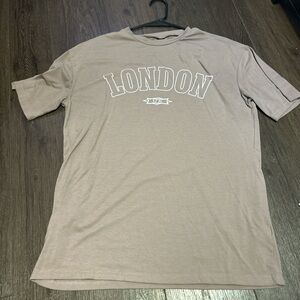 SHEIN Brown Short Sleeve Tee Casual Cotton